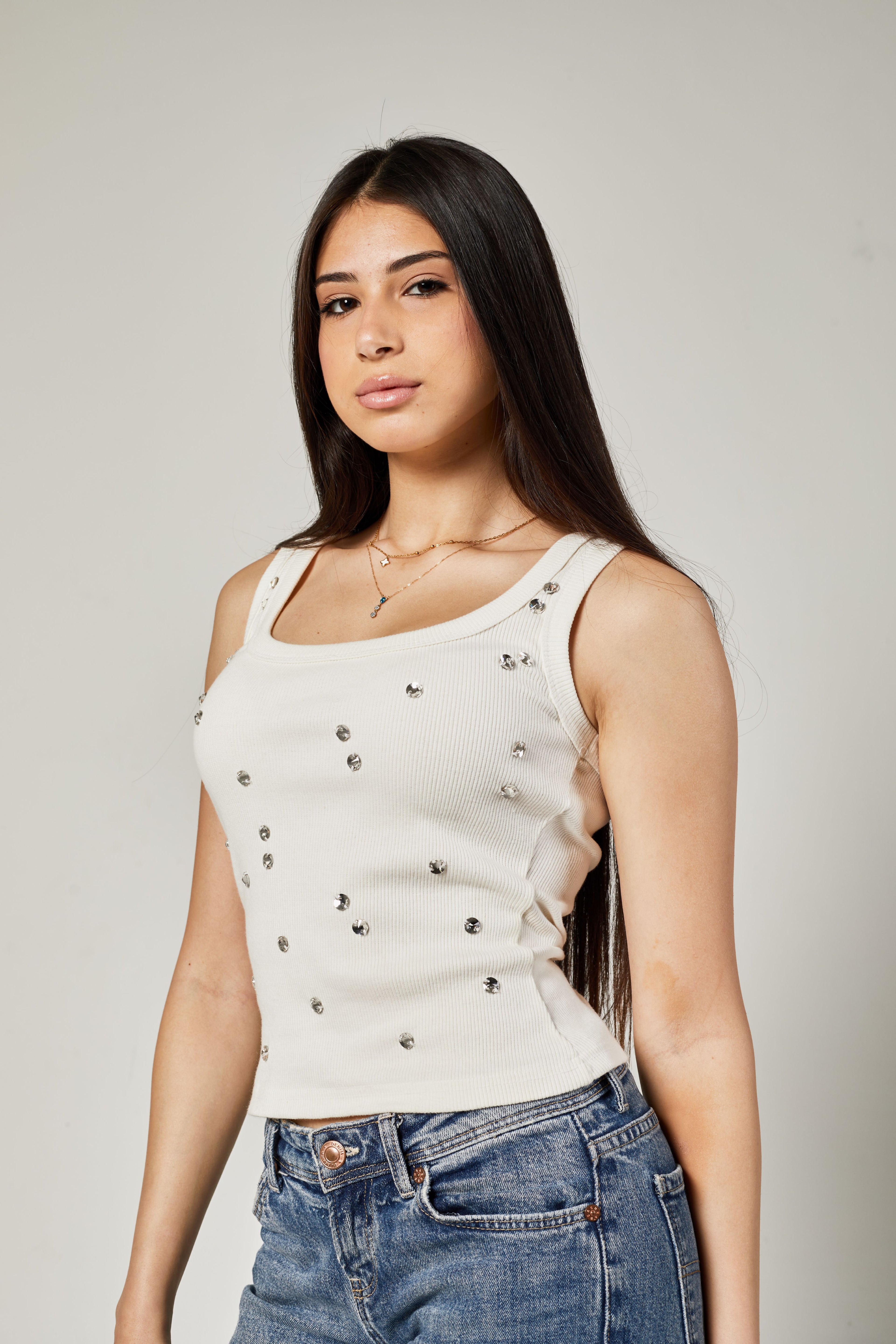 CRYSTAL TANK TOP